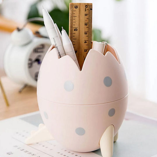 Pencilia Desk Organizer Holder Pink Dinosaur Egg 13x8cm