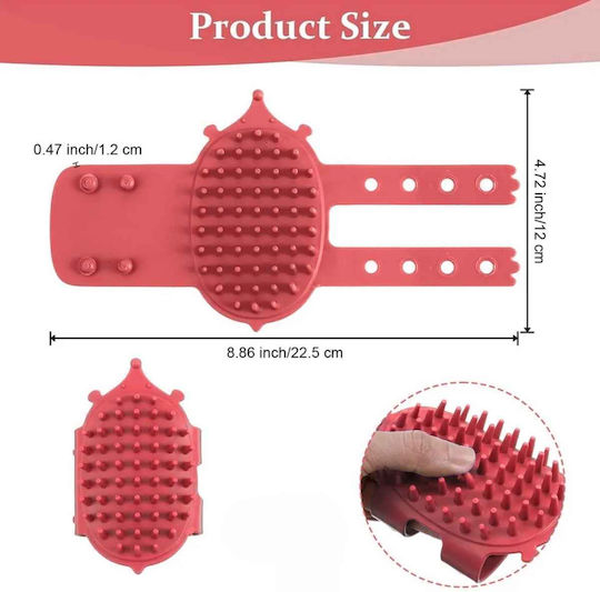 Cat Brush Scraper Silicone Self Grooming Strap Pink