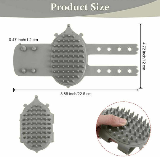 Cat Brush Scraper Silicone Self Grooming Strap Grey