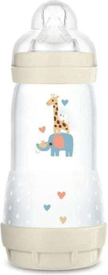Mam Plastic Baby Bottle Easy Start Anti-Colic Anti-Colic with Silicone Nipple for 4+ months Beige Frog - Beige 320ml