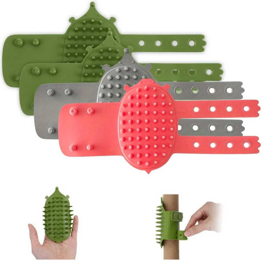 Cat Brush-Scraper Silicone Self-Grooming Strap Green