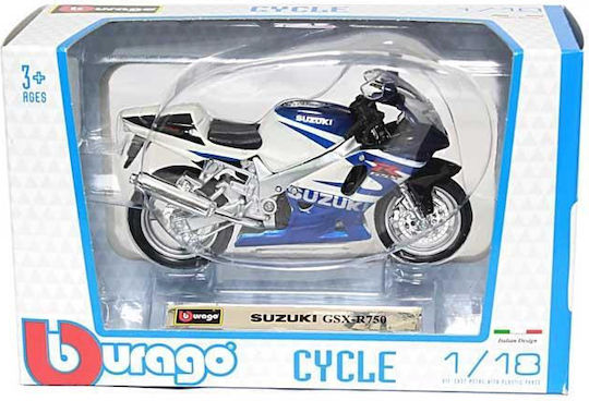 Bburago Motorrad Suzuki Gsx-r750 - Blau 1:18 Für 3+ Jahre