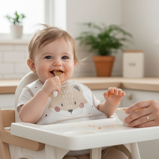 Gamberritos Kids Αδιάβροχη Σαλιάρα Υφασμάτινη με Αυτοκόλλητο & Τσέπη