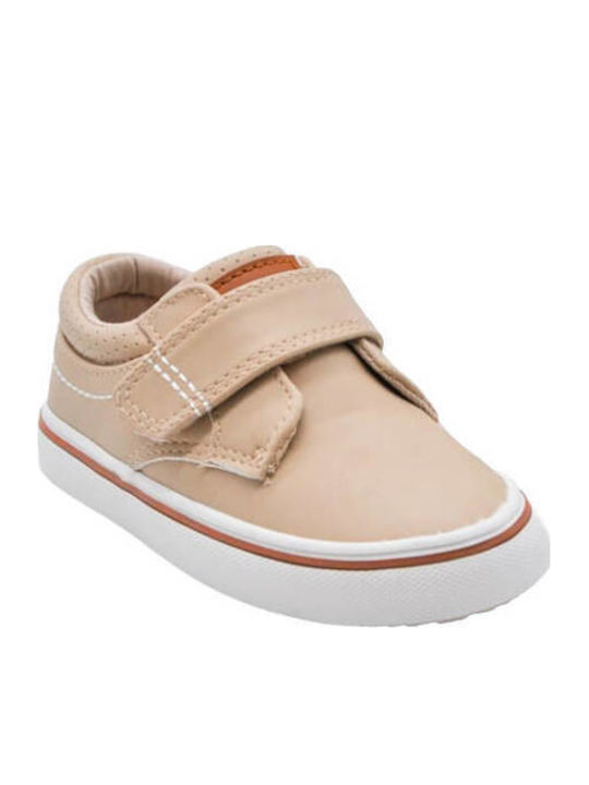 Kids Sneakers with Hoop & Loop Closure Tabac Brown