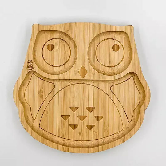 Pandaboo Baby Food Plate made of Bamboo Orange