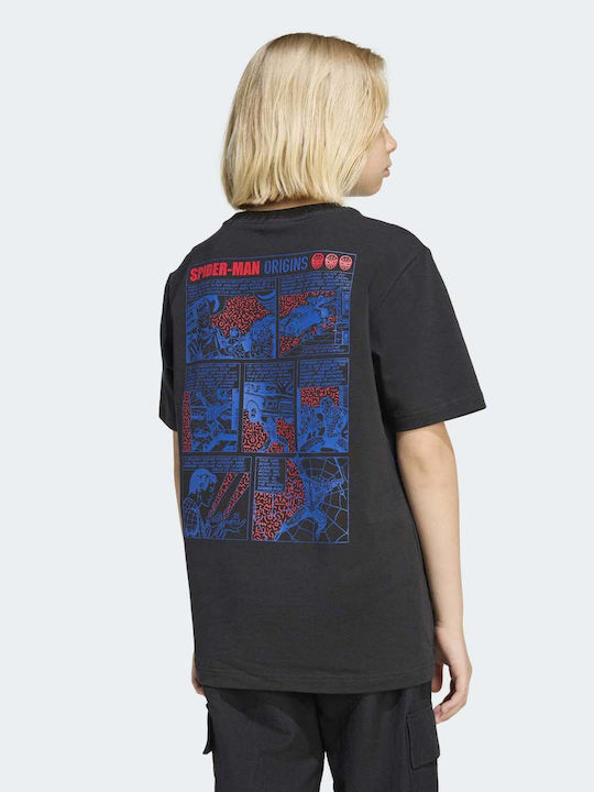 Kids T-shirt Black/Off White Spider-man