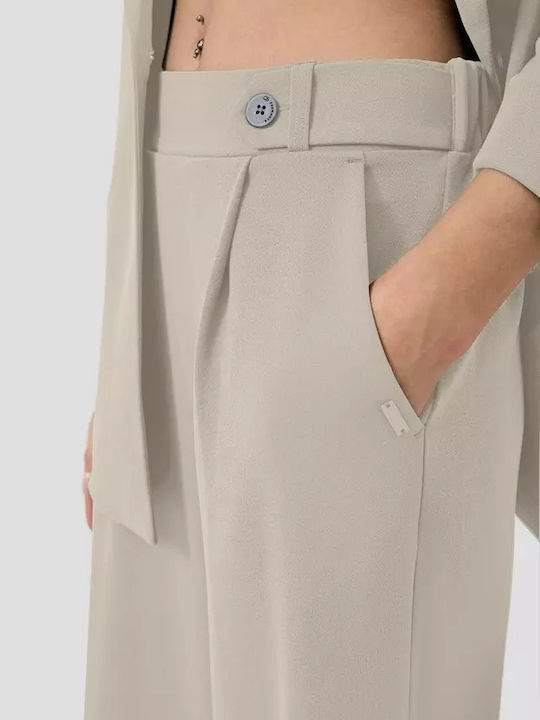 Women's Fabric Trousers Beige