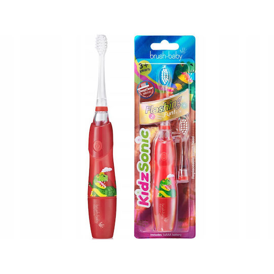 Brush Baby Kidz Sonic Παιδική Ηλεκτρική Οδοντόβουρτσα για 3+ Χρονών Dinosaur με Ανταλλακτικά
