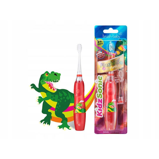 Brush Baby Kidz Sonic Παιδική Ηλεκτρική Οδοντόβουρτσα για 3+ Χρονών Dinosaur με Ανταλλακτικά