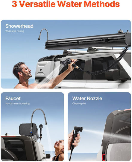 Vevor 7 Gal Roof Rack Tank Water Portable Water Tank Splash Protection Panel