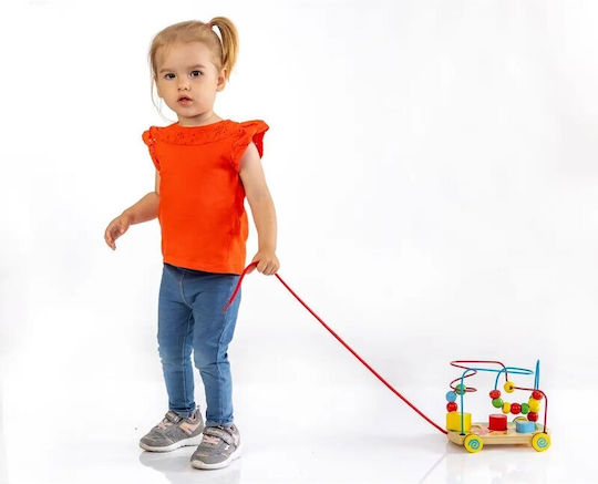 Spielmaus Pull-Along Toy Sliding Pre-writing made of Wood with Sounds for 12++ Months