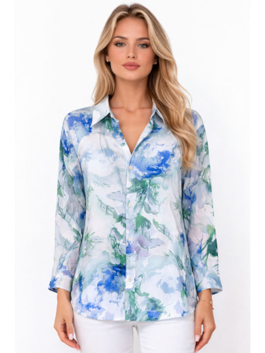 Cămașă De Damă Cu Mâneci Lungi Albastru Deschis SS-CH109-26SH-Albastru Deschis