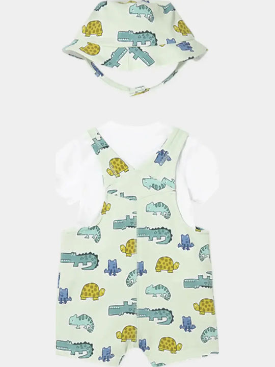 Kids Set With Dungarees Summer 3 Pieces Green