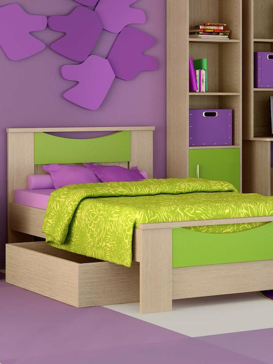 Smile Kids Bed Semi Double Green for Mattress 110x190cm