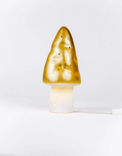 Egmont Led Kids Decorative Lamp Bedside Lamp Mushroom Gold 15x15x28εκ.