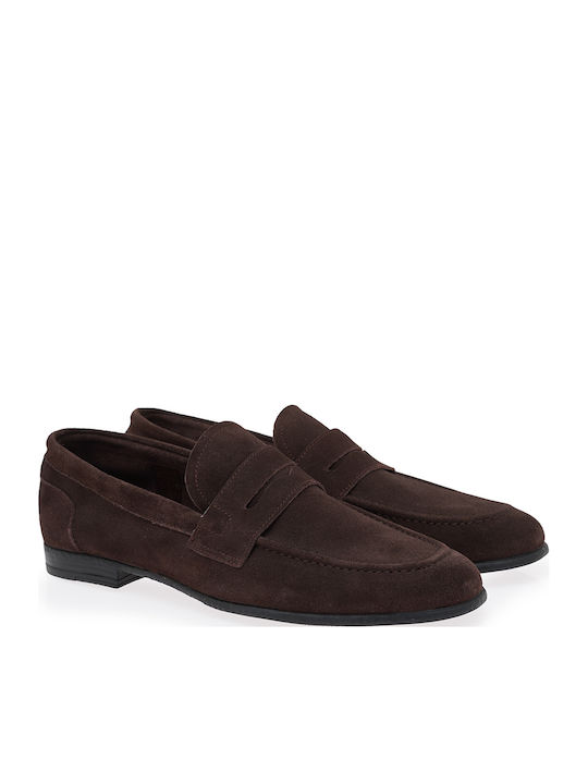 Suede Ανδρικά Loafers σε Καφέ Χρώμα