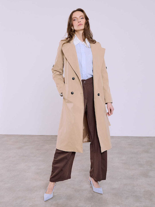 Celestino Women's Trench Coat Detachable Belt Camel