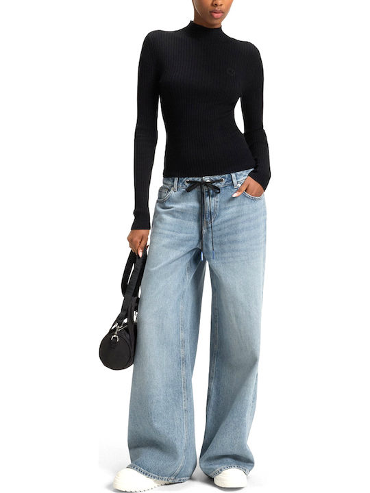 Women's Jean Trousers in Baggy Line Light Aged Denim