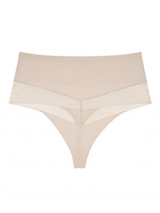 Висока Талия Дамски Слип Nude Beige