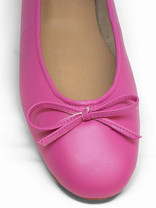Damen Ballerinas aus Leder in Fuchsie Farbe