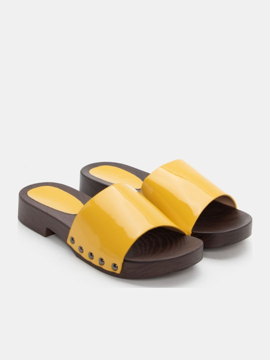 Flat Mules σε Κίτρινο Χρώμα