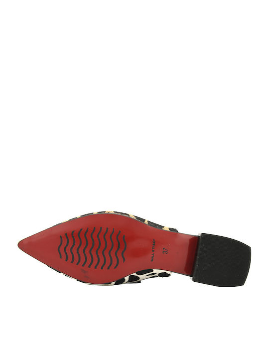 Leder Damen Pantoletten mit Absatz in Braun Farbe