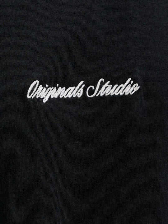 Crew Neck Athletic Blouse Black