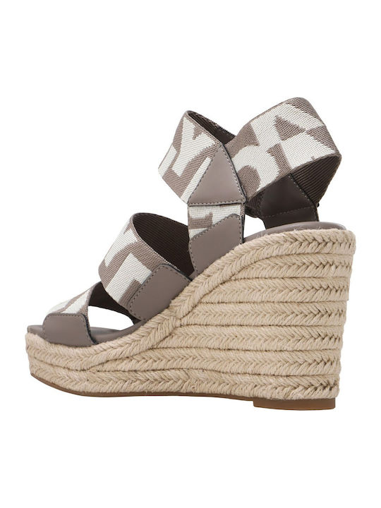 Sommer Damenplattformen in Stil Espadrilles Beige