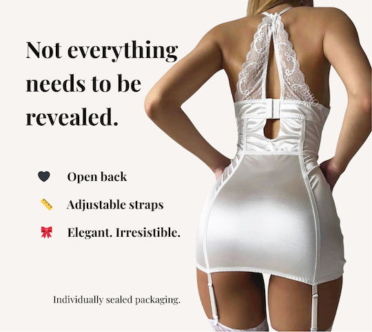 Lenjerie Intimă Sexy Push-up Rochie Mini Erotică Cu Dantelă Colier Alb