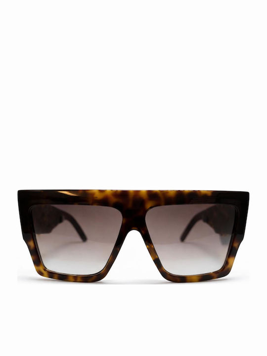 Celine Women's Sunglasses with Brown Tartaruga Plastic Frame and Brown Gradient Lens CL40092I-52F