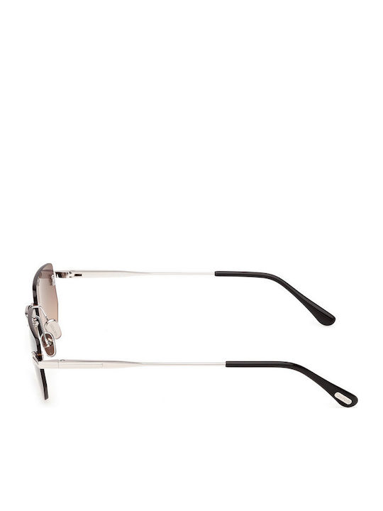 Tom Ford Unisex Sonnenbrille mit Silber Metall Gestell und Gray Verlaufsfarbe Linse FT1355 16B