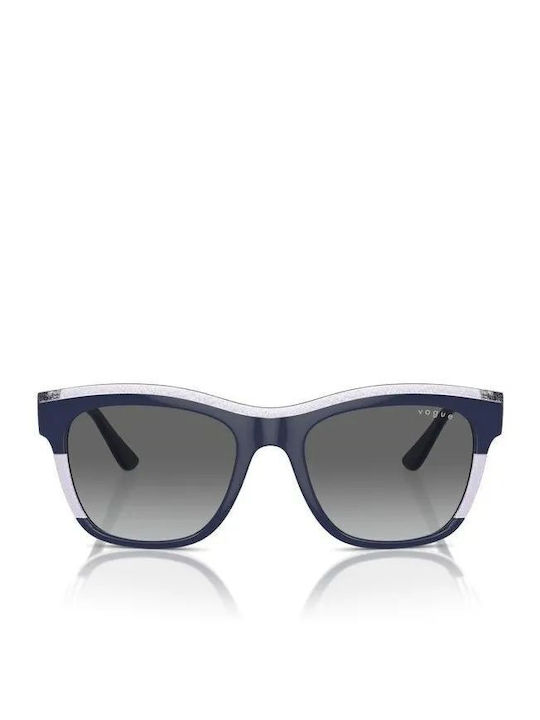 Vogue Women's Sunglasses with Blue Plastic Frame and Gray Gradient Lens