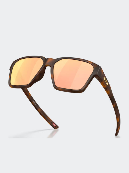 Oakley Herren Sonnenbrille mit Braun Schildkröte Kunststoff Gestell und Rosa Spiegel Linse OO9497-06