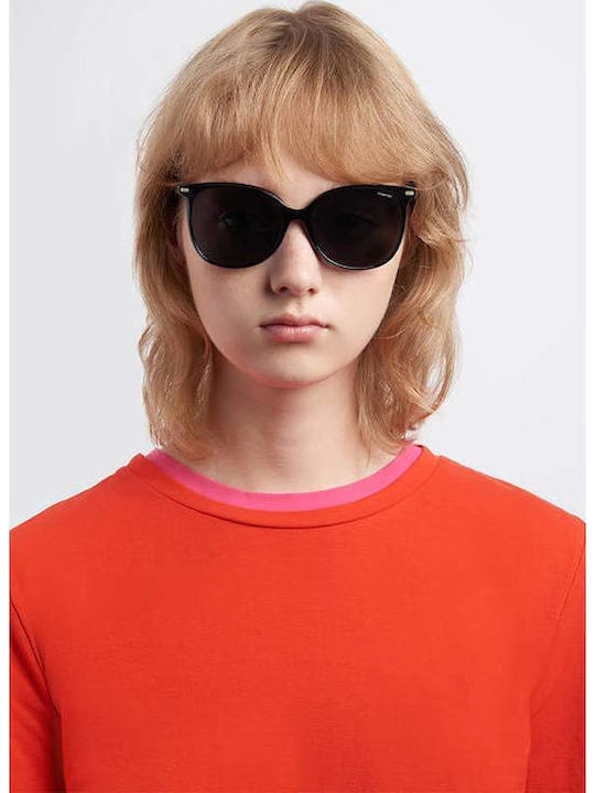 Polaroid Women's Sunglasses with Black Plastic Frame and Black Polarized Lens PLD4125/G/S 807