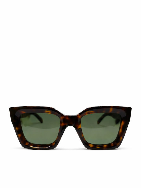 Celine Women's Sunglasses with Brown Tartaruga Plastic Frame and Gray Lens CL40130I-52N