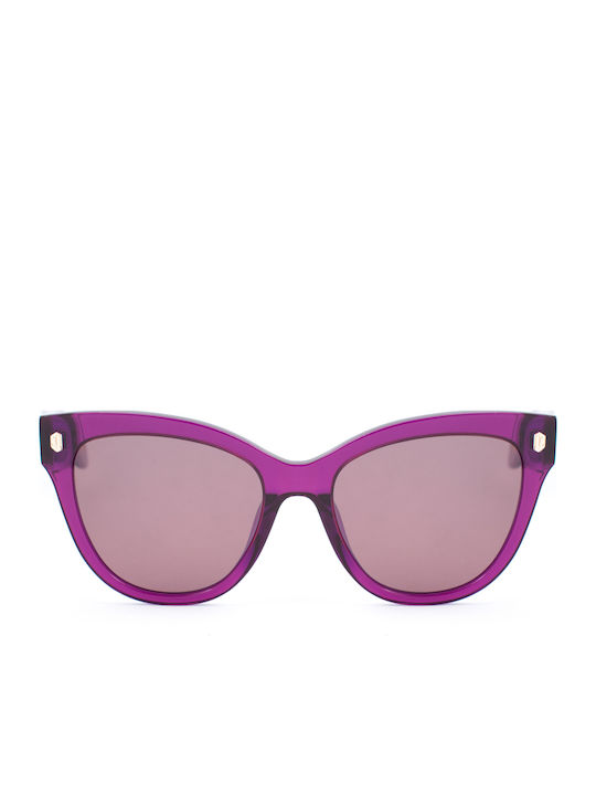 Just Cavalli Women's Sunglasses with Brown Horn-Rimmed Frame and Pink Lenses JC043 09FE