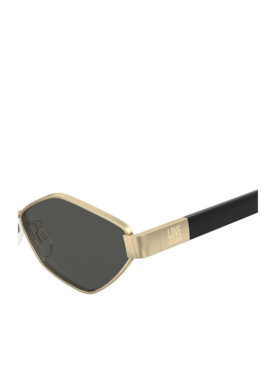 Moschino Unisex Sunglasses with Gold Metallic Frame and Black Lens MOL101/S 000/IR