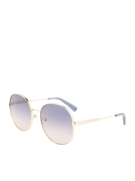 Longchamp Unisex Sunglasses with Gold Metal Frame and Purple Gradient Lens LO161S 704