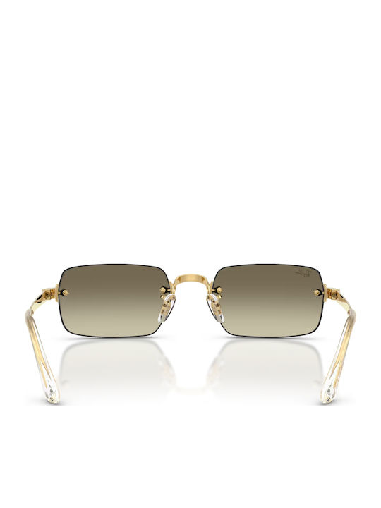 Ray Ban Унисекс Слънчеви Очила с Златен Метален Рамка и Жълти Огледални Стъкла RB3928 001/7I