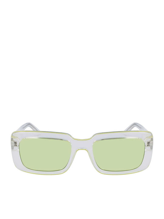 Karl Lagerfeld Unisex Sunglasses with Transparent Plastic Frame and Green Lens KL6101S-970