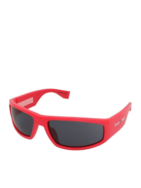 Tommy Hilfiger Unisex Sunglasses with Pink Plastic Frame and Gray Lens