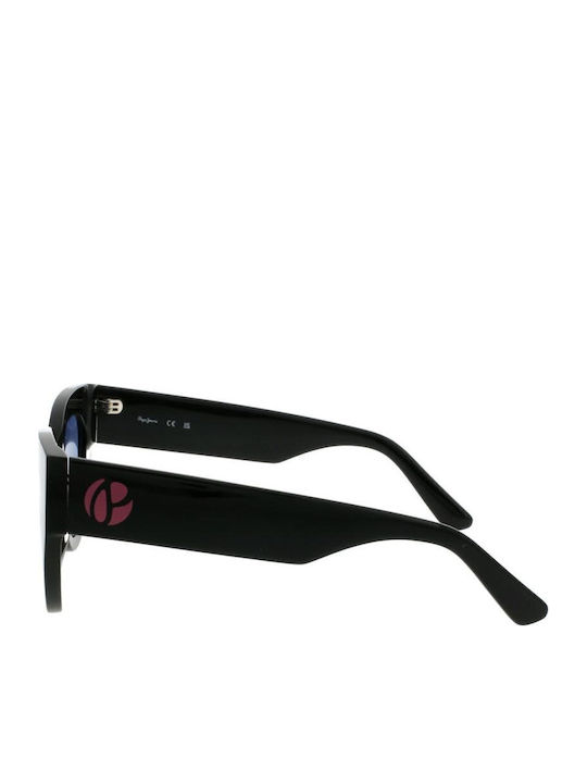 Pepe Jeans Women's Sunglasses with Black Plastic Frame and Multicolour Gradient Mirror Lens PJ7423-001