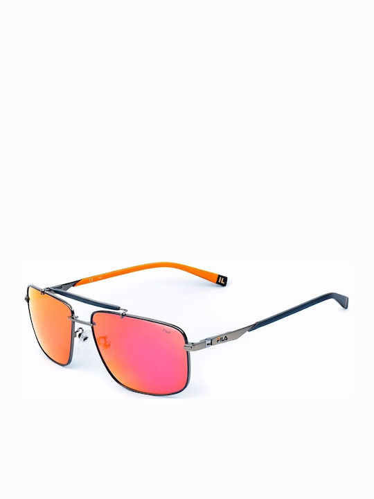 FILA Men's Sunglasses with Gray Metal Frame and Gray Lens SFI210 K56R