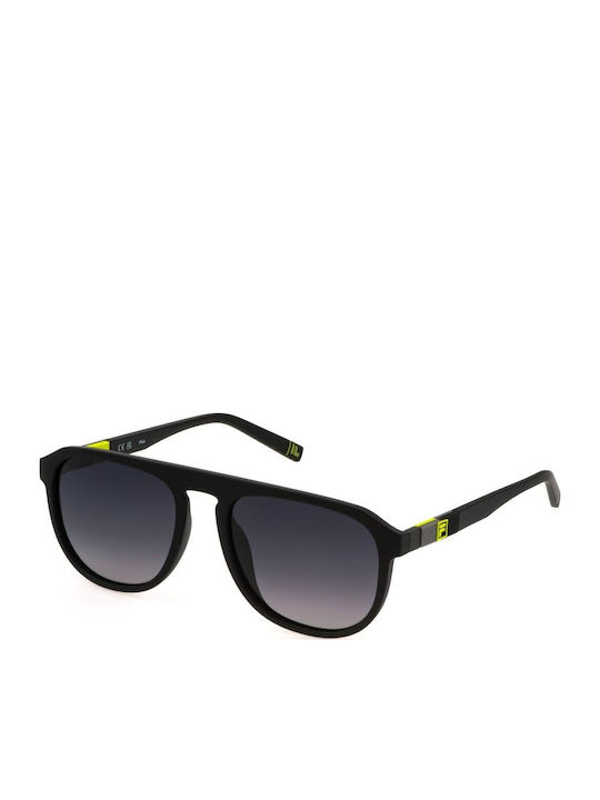 FILA Unisex Sunglasses with Black Plastic Frame and Black Gradient Lens SFI528 28P