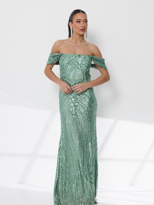 Maxi Dress for Wedding Christening Green