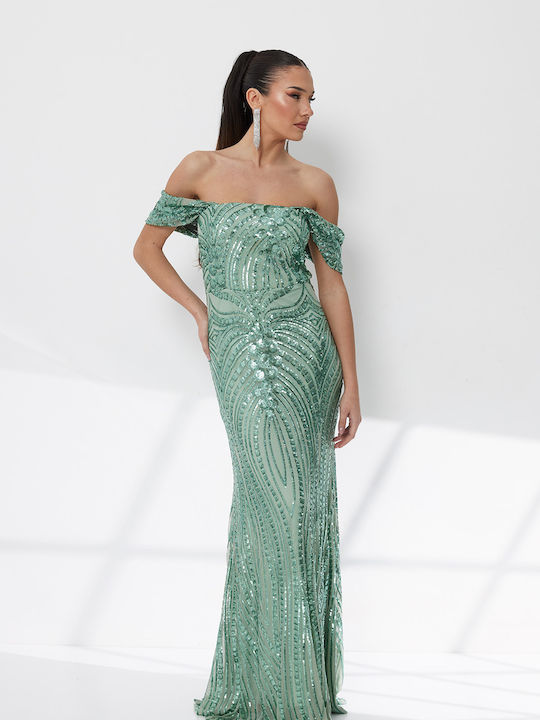 Maxi Dress for Wedding Christening Green