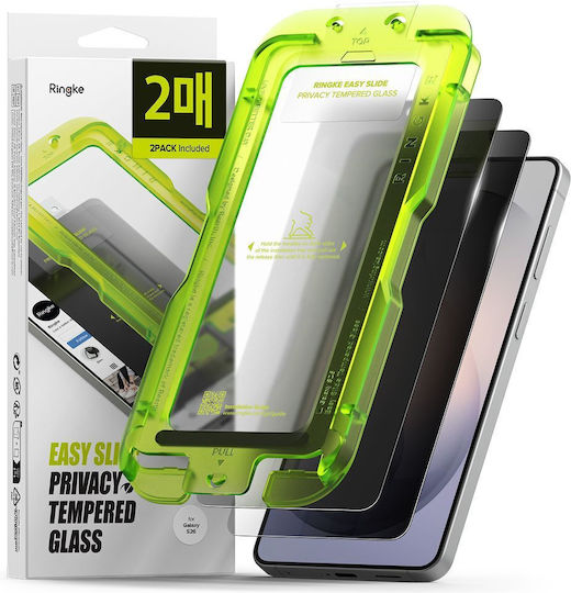 Ringke Easy Slide Datenschutz Gehärtetes Glas 2 Stück Schwarz Galaxy S26