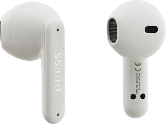 Guess Pearl Strap Earbud Bluetooth Handsfree Headphones with Sweat Resistance and Charging Case Beige