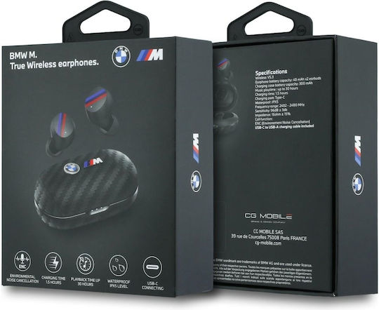 BMW Earbud / In-ear Bluetooth Handsfree Headphones with Sweat Resistance and Charging Case Black