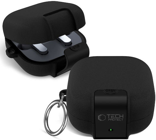 Tech-Protect Schlanke Kunststoffhülle Mit Haken In Schwarz Für Galaxy Buds4 / 4 Pro